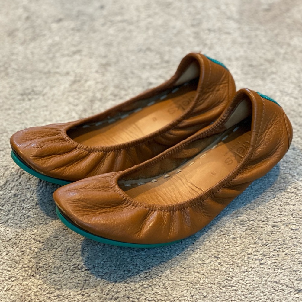 Tieks size 8 chestnut / tan / camel
